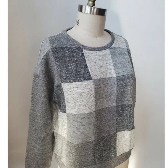 Revolve Derek Lam 10 Crosby Gray Wool Patchwork Sweater Small S - Picture 2 of 6